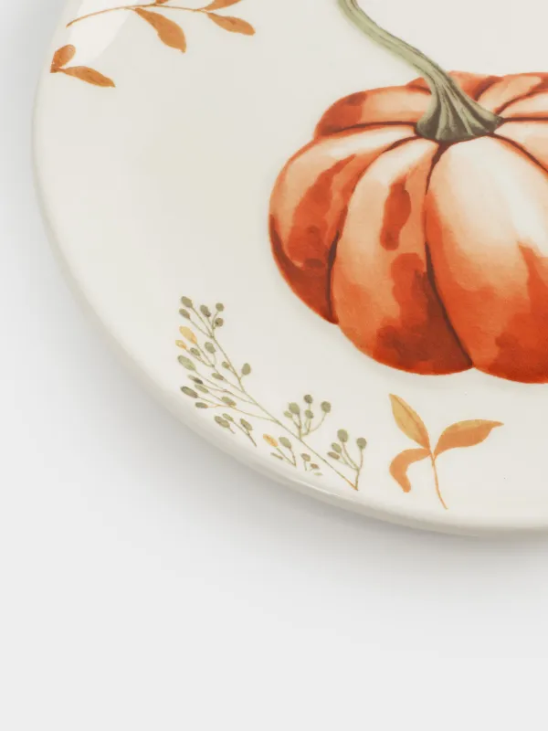Тарелка закусочная, 22 см, Тыква и листья, Forest symphony, image-2