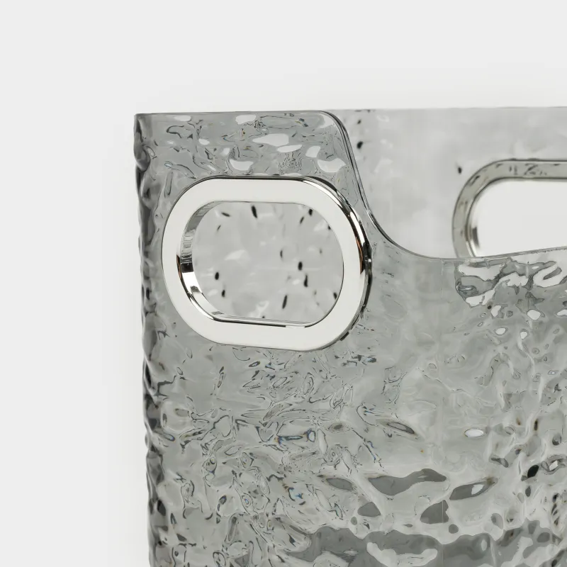 Органайзер для косметики, 12х12 см, с ручками, пластик, серый, Renaissance clear, image-1