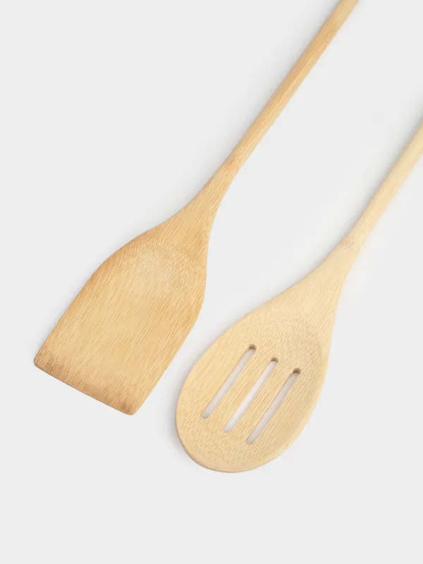 Набор кухонных принадлежностей, 2 пр, лопатка/шумовка, бамбук, Bamboo, image-2