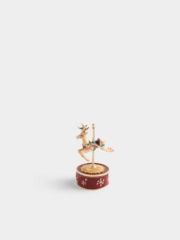 Статуэтка музыкальная, 10 см, заводная, Олень, Antique deer, image-0