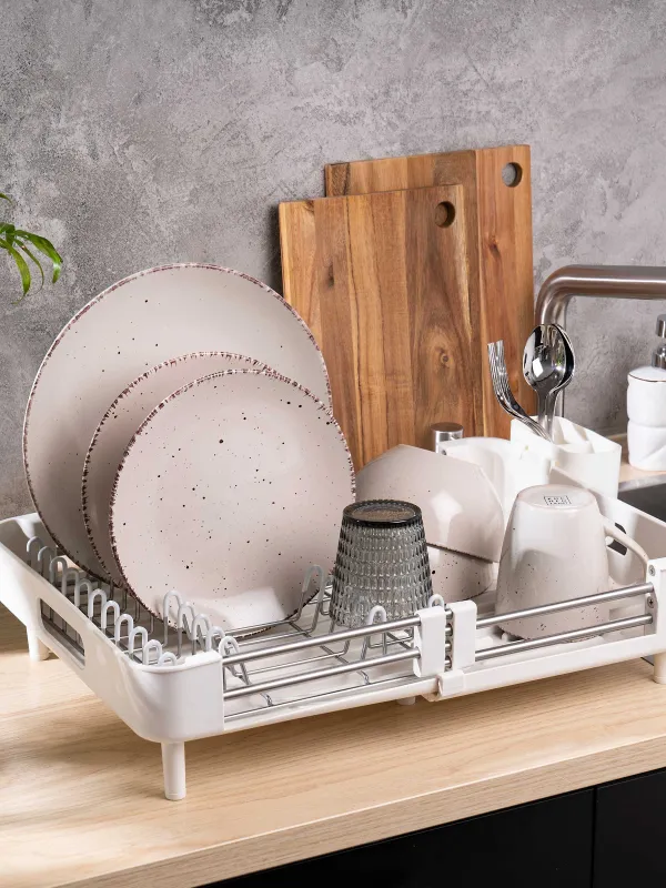 Сервиз обеденный, 6 перс, 18 пр, керамика, бежевый, в крапинку, Speckled, image-5