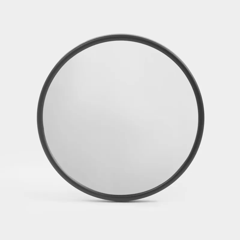 Зеркало подвесное, 13/12 см, увеличительное, на присосках, пластик, круглое, черное, Mirror