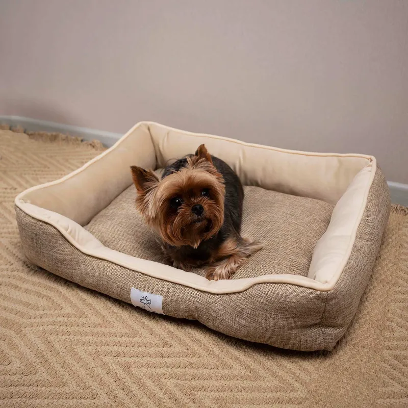 Лежак для животных, 61х50х13 см, полиэстер, бежевый, Funny pet, image-3