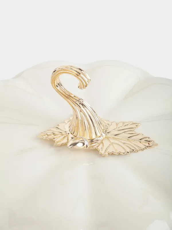 Сотейник, 26 см, 2,3 л, с крышкой, чугун, молочный, Тыква, Gourd, image-4