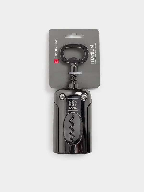 Штопор рычажный, 18 см, металл, темно-серый, Titanium, image-7