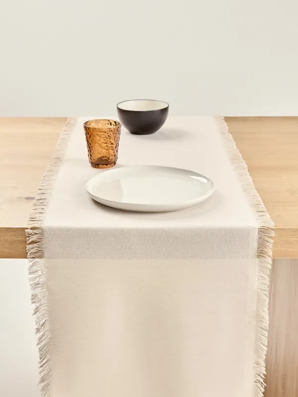 Дорожка настольная, 40х160 см, с бахромой, из хлопока, Framed, image-8