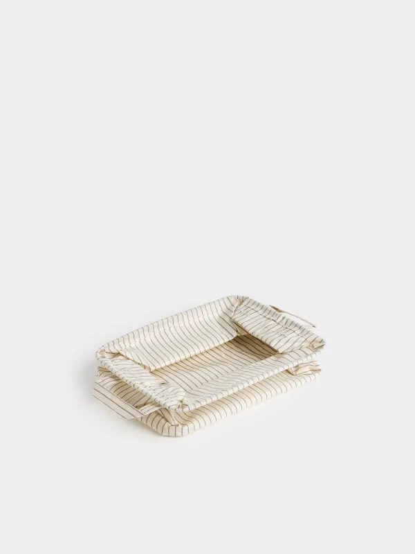 Сумка для хранения, с ручками, бежевая, Stripe, image-5