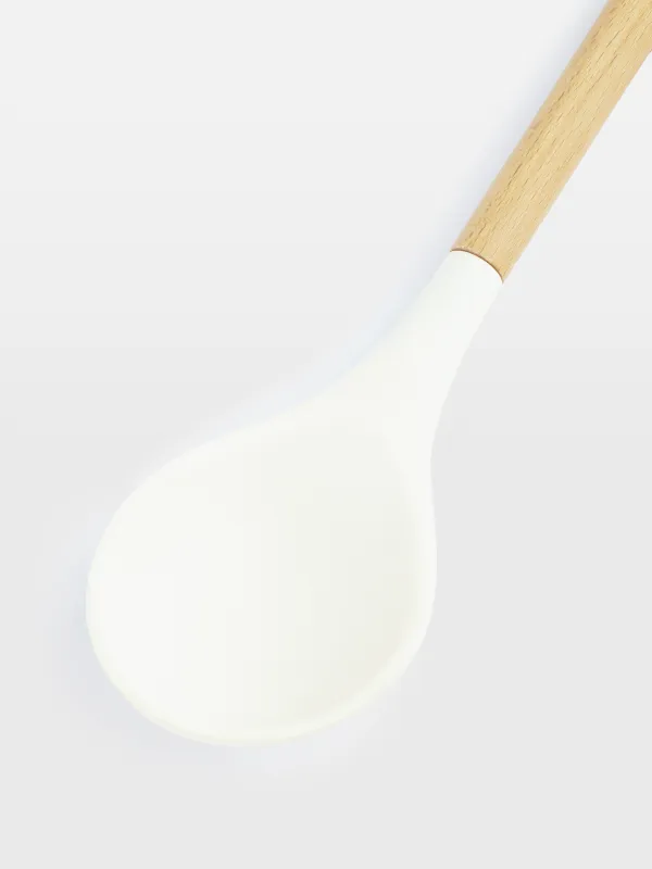 Ложка сервировочная, 32 см, силикон/дерево, бежевая, Provence, image-3