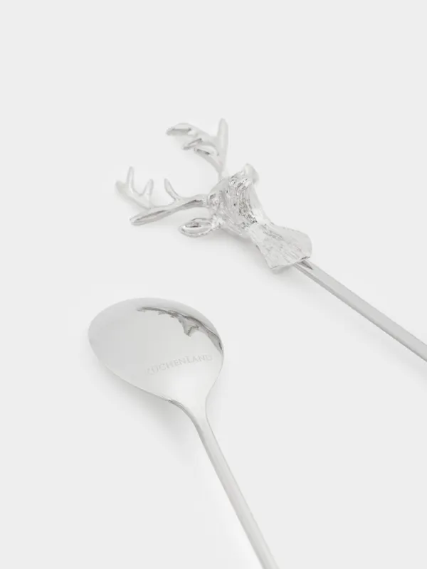 Ложка десертная, 20 см, 2 шт, сталь, Олень, Arctic deer, image-3