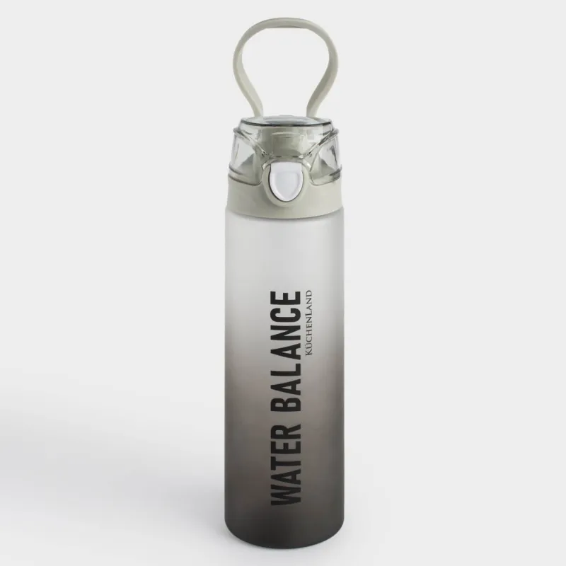 Бутылка для воды, 900 мл, пластик/силикон, серая, Water balance, Sport