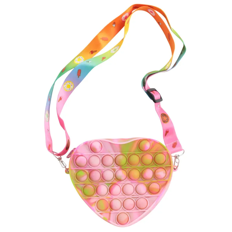 Игрушка-антистресс Pop-it, 15 см, силикон, цветная, Сумка сердце, Pop-it, image-3