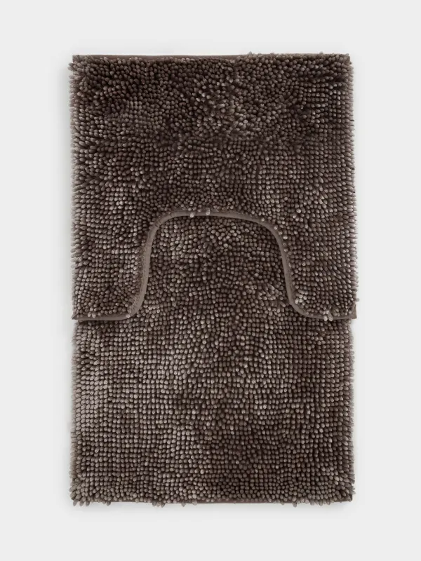Коврик для ванной комнаты, 50x80/50x50 см, 2 шт, противоскользящий, полиэстер, коричневый, Fluffy, image-1