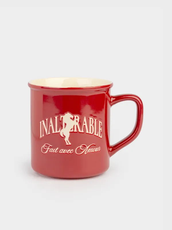 Кружка, 430 мл, фарфор N, бордово-молочная, Конь, Great horse, image-0