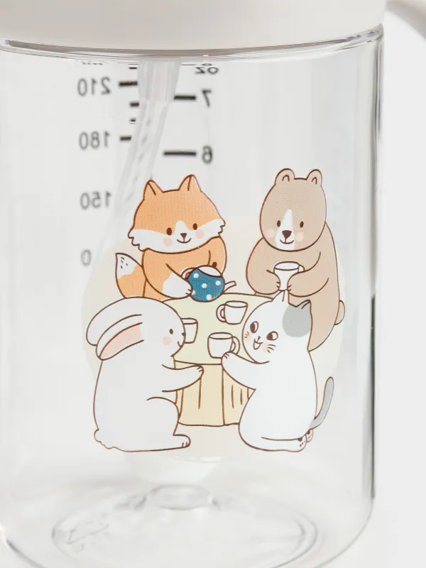 Бутылка-поильник, детская, 240 мл, тритан, серая, Зверята, Kiddy, image-2