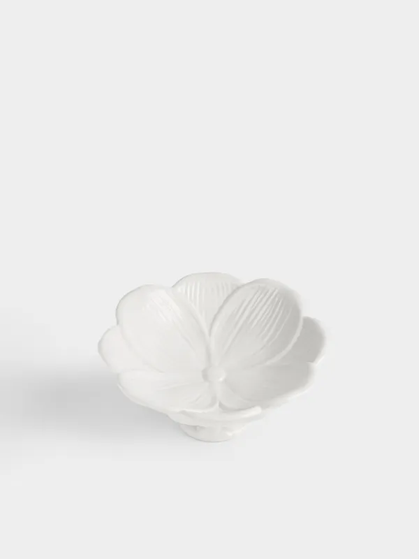 Блюдо на ножке, 20х9 см, керамика D, молочное, Кролик и цветок, Rabbit bloome, image-4