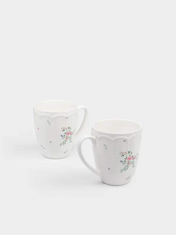 Кружка, 380 мл, 2 шт, фарфор N, белая, Нежные цветы, El floria, image-4