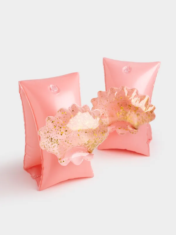 Нарукавники детские, 23х16 см, надувные, ПВХ, оранжевые, Ракушка, Aquatic game, image-2