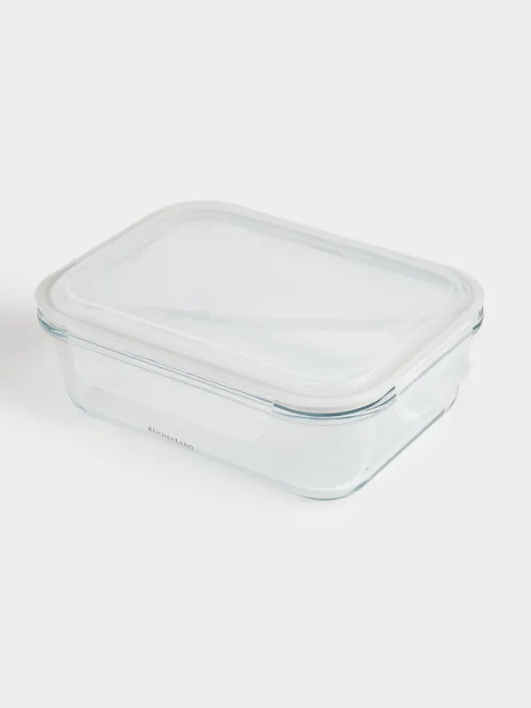 Контейнер, 1,5 л, с клипсами, стекло Т/пластик, прямоугольный, Clip, image-1