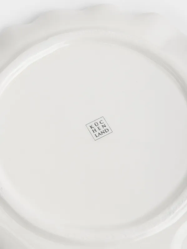 Тарелка закусочная, 19 см, керамика D, белая, Полевой цветок, Crumple flower, image-4