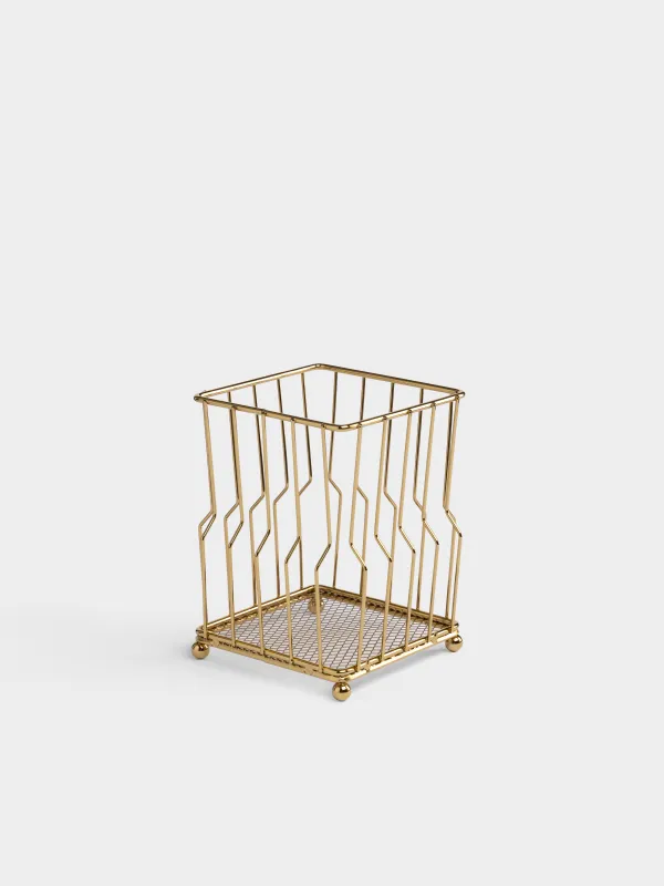 Подставка для кухонных принадлежностей, 14 см, Twist gold, image-1