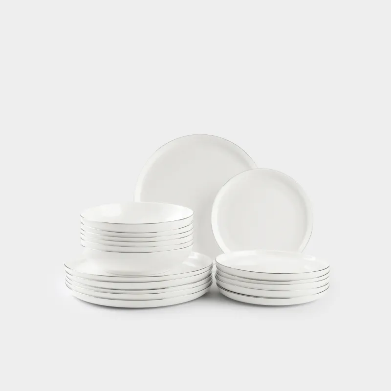 Сервиз обеденный, 6 перс, 18 пр, фарфор F, белый, Ideal silver