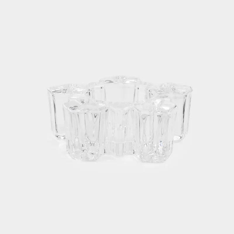 Подсвечник, 9 см, для чайной свечи, стекло, Снежинка, Snowfall, image-1