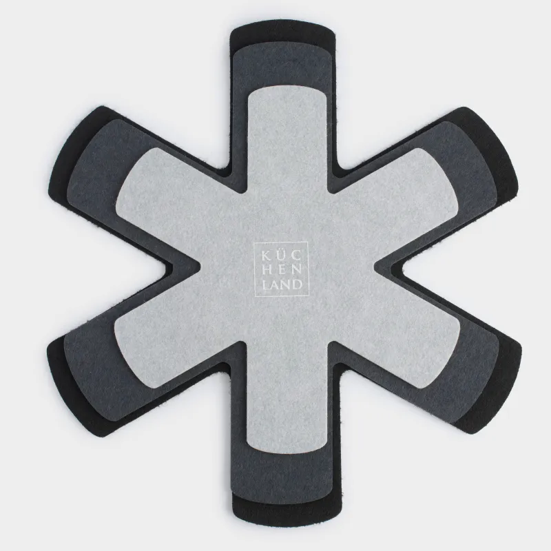 Набор протекторов для сковород, 3 шт, 38/34/27 см, фетр, серый, Assist