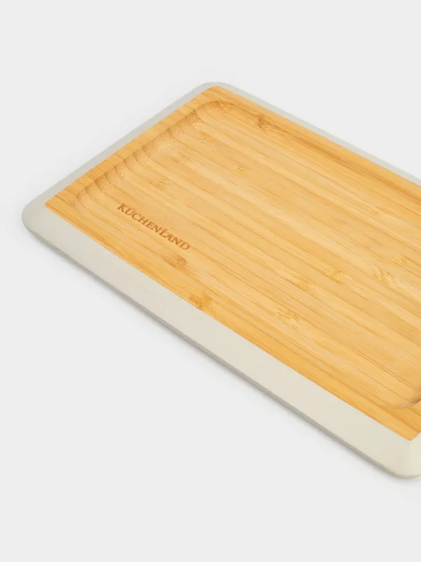 Блюдо, 24х16 см, с серым кантом, Bamboo soft, image-7