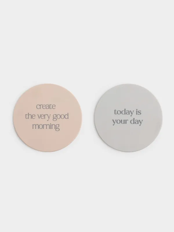 Подставка под кружку, 2 шт, Good morning, Scroll, image-0