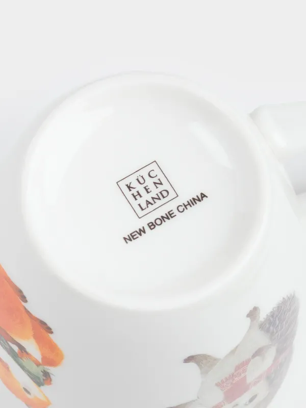 Кружка, 320 мл, Животные и листья, Forest animals, image-3