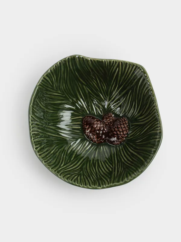 Салатник, 19х7 см, 940 мл, керамика, зеленый, Шишки на еловой ветке, Forest whispers, image-2