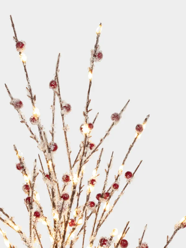 Дерево декоративное, 1,25 м, с подсветкой, пластик, Заснеженные ветки с ягодами, Festive mood, image-2