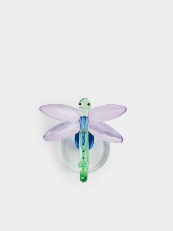 Статуэтка, 8 см, кристальное стекло, зелено-лиловая, Стрекоза, Vitreous, image-3