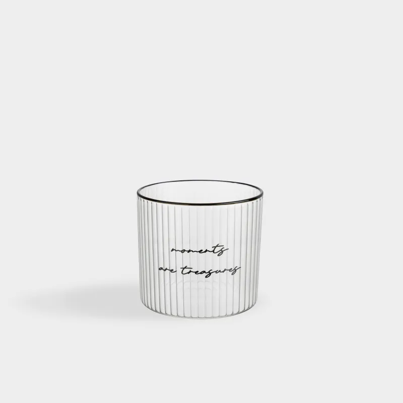 Стакан, 10 см, 420 мл, стекло Р, Moments are treasure, Ribby font, image-1