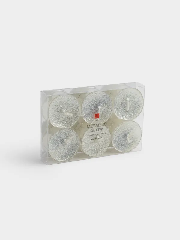 Свеча чайная, 4 см, 6 шт, с блестками, Metallic glow, image-4