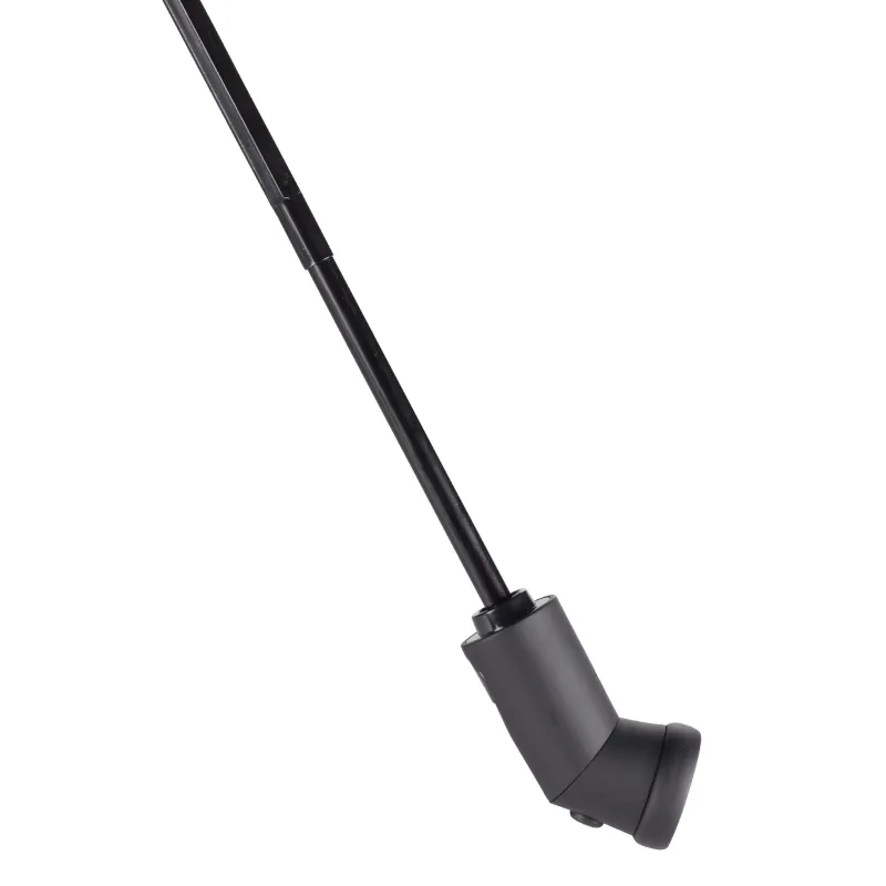 Зонт, 59/30 см, складной, автоматический, с фонариком, эпонж, черный, Ray light, image-3