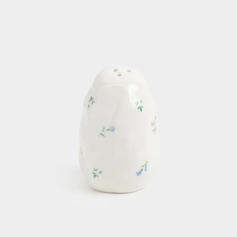 Емкость для соли или перца, 8 см, керамика D, молочная, Нежные цветы, El flora