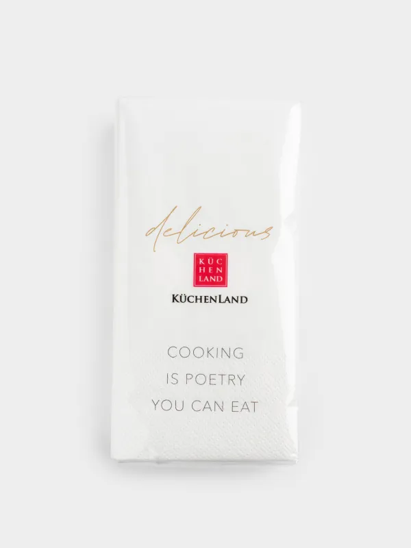 Салфетки бумажные, 33х33 см, 20 шт, прямоугольные, белые, Scroll, image-3