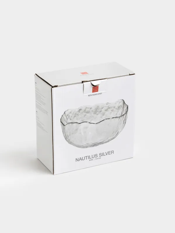 Пиала, 13х6 см, стекло, с серебристым кантом, Nautilus silver, image-5