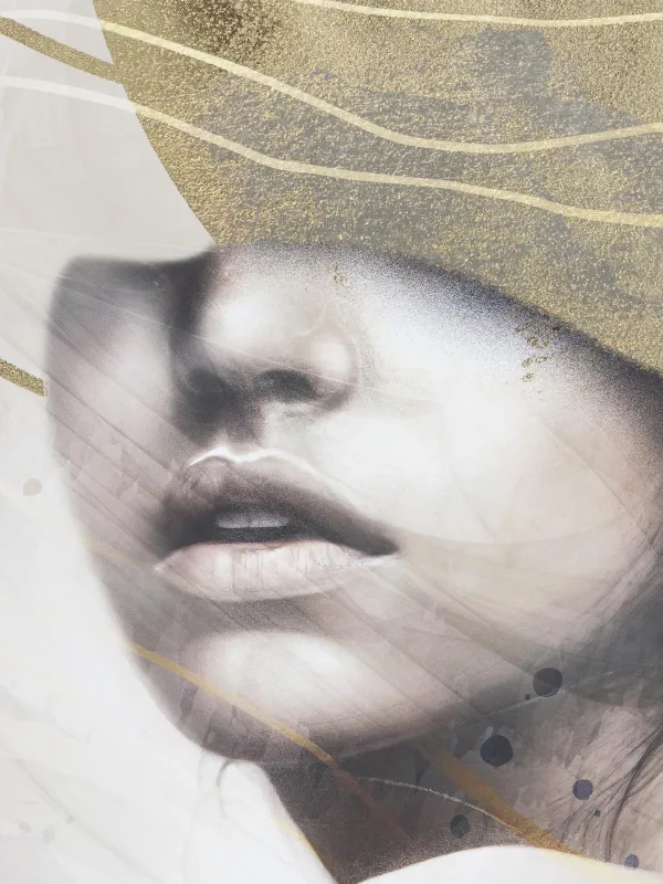 Картина в раме, 75х100 см, холст, золотисто-коричневая, Девушка, Abstract, image-3