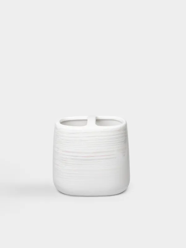 Стакан для зубных щеток, 11 см, керамика, белый, перламутр, Odyssey, image-0