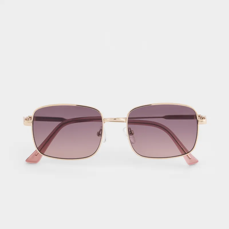 Очки солнцезащитные, металл/акрил, квадратные, золотисто-черные, Eyewear