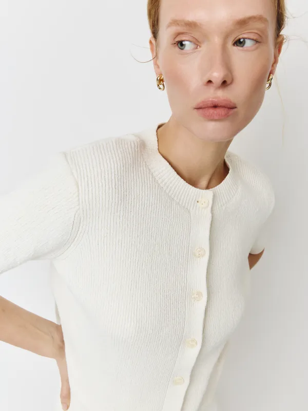 Кардиган женский, молочный, Amapola, image-0