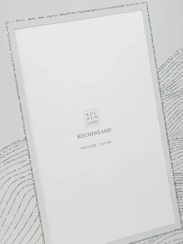 Фоторамка, 17х22 см, стекло, серебристая, Волнистые линии, Actress, image-2