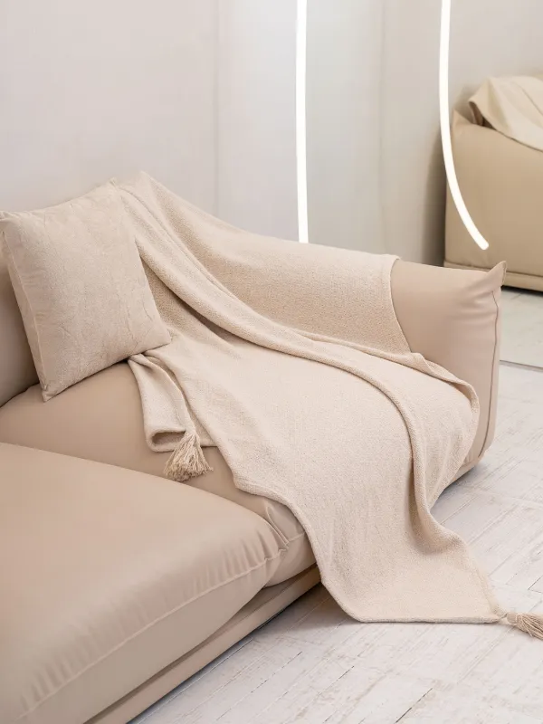 Плед, 130х170 см, хлопок, молочный, Streak, image-0