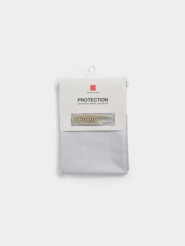 Штора для ванной, 180х180 см, с кольцами, полиэстер/металл, бежевая, Кант, Protection, image-0