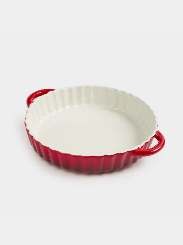 Форма для запекания, 25 см, керамика, круглая, бордовая, Градиент, Cakes gradient, image-4