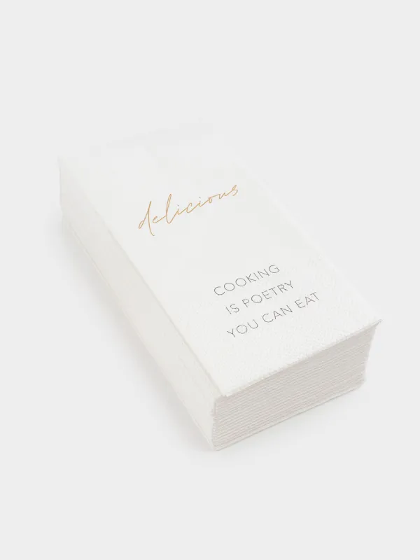 Салфетки бумажные, 33х33 см, 20 шт, прямоугольные, белые, Scroll, image-1