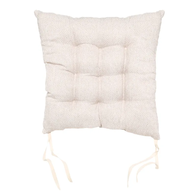 Подушка на стул, 40х40 см, с завязками, полиэстер, квадратная, бежевая, Ромбы, Rhombic, image-2