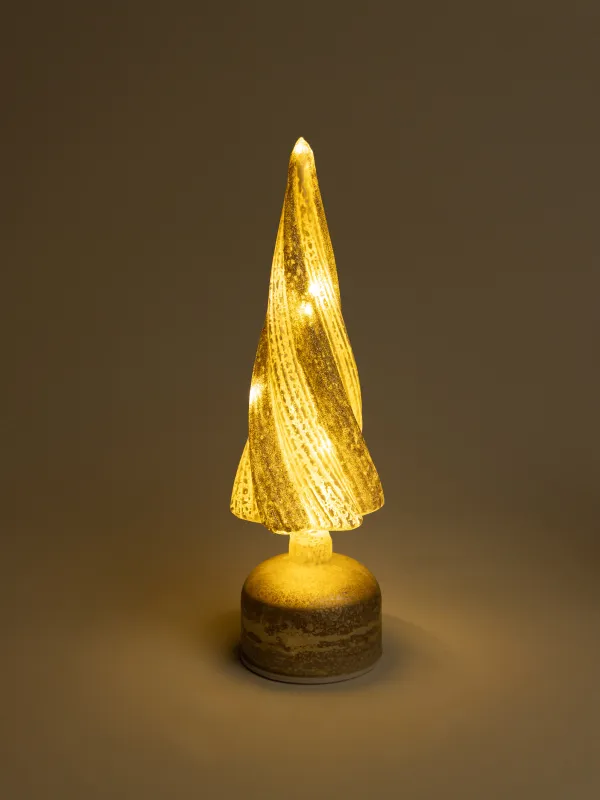 Статуэтка с подсветкой, 34 см, вращающаяся, Ель, Champagne style, image-4